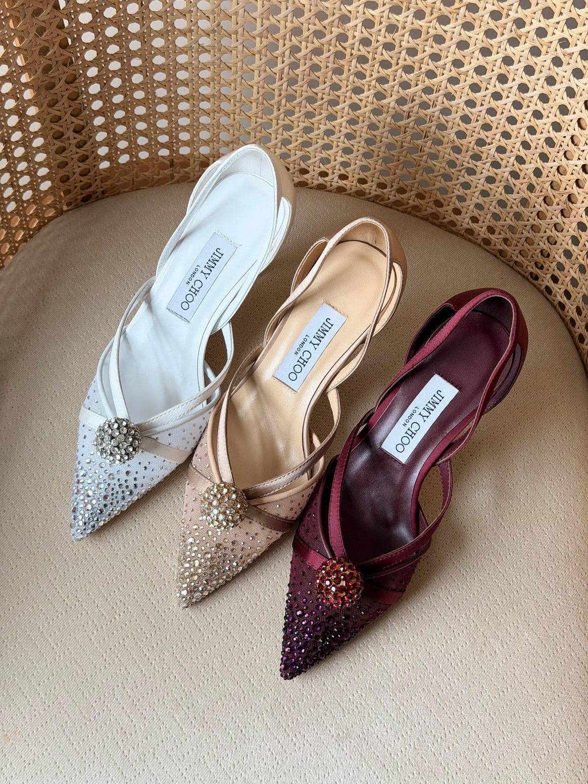Jimmy Choo Crystal Embellished Slingback Pumps