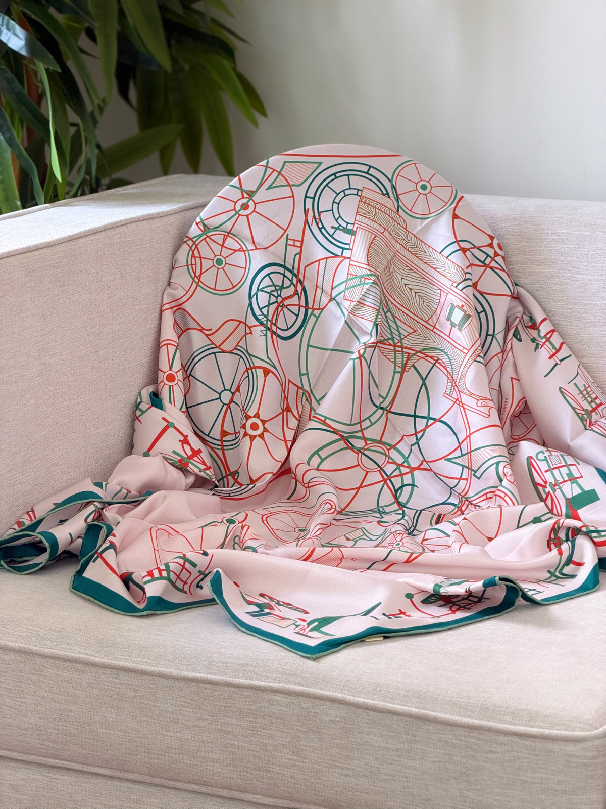 Wheel and Ribbon Square Scarf