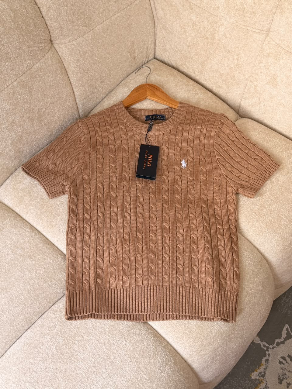 Polo Ralph Lauren Cable-Knit Short-Sleeve Sweater