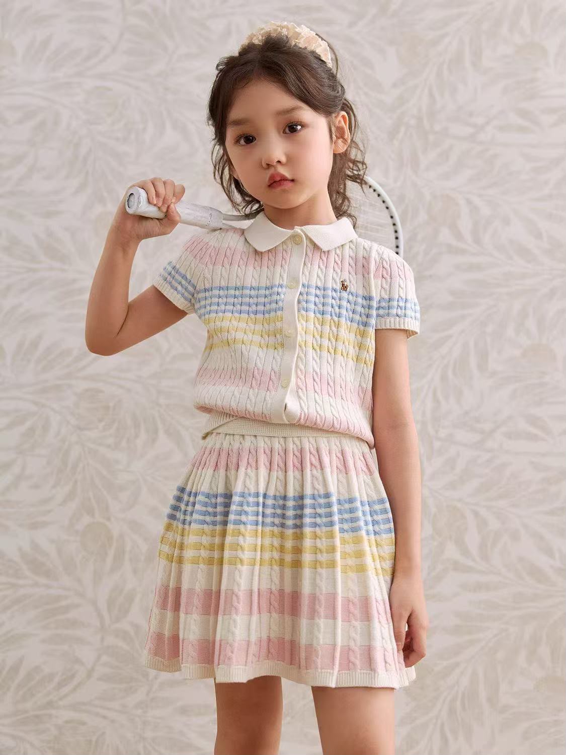 Polo Kids Pastel Stripe Skirt Set