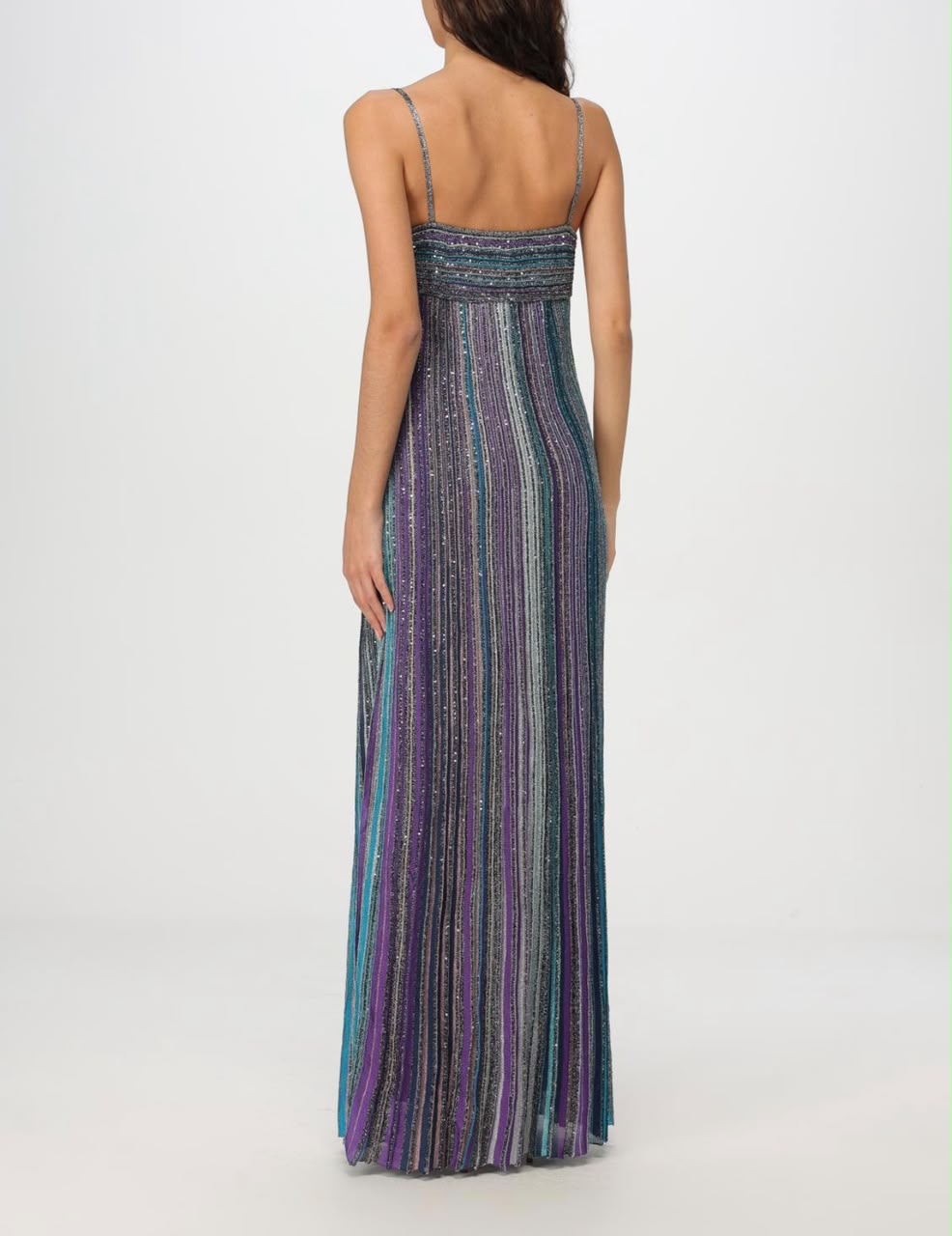 Missoni Metallic Striped Knit Maxi Dress