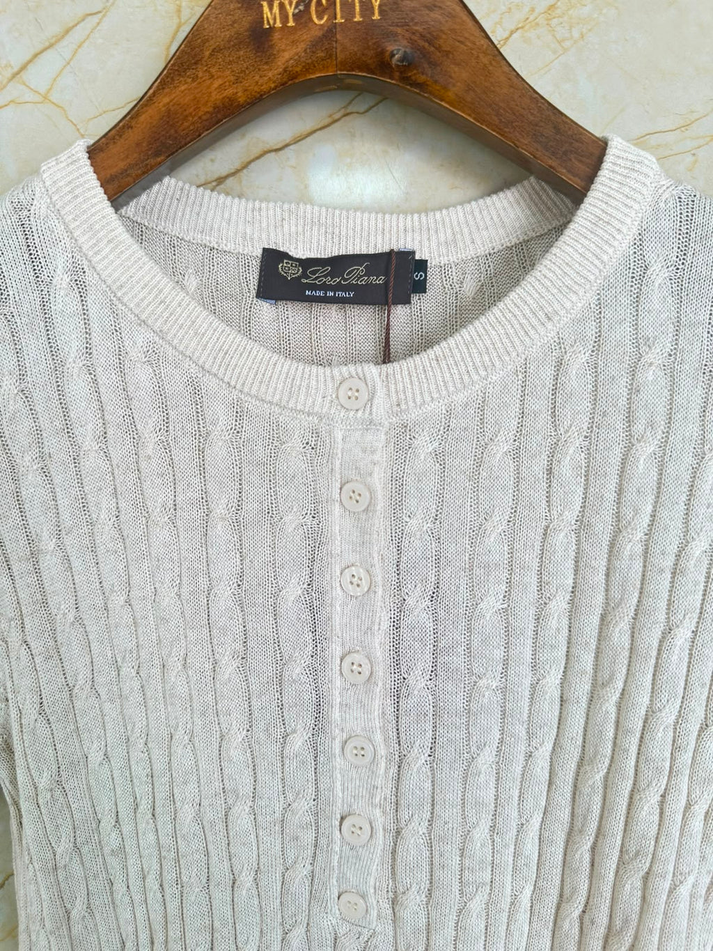 Loro Piana Short-Sleeve Cable-Knit Cardigan