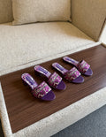 Dolce & Gabbana Majolica Print Block Heel Slide Sandals