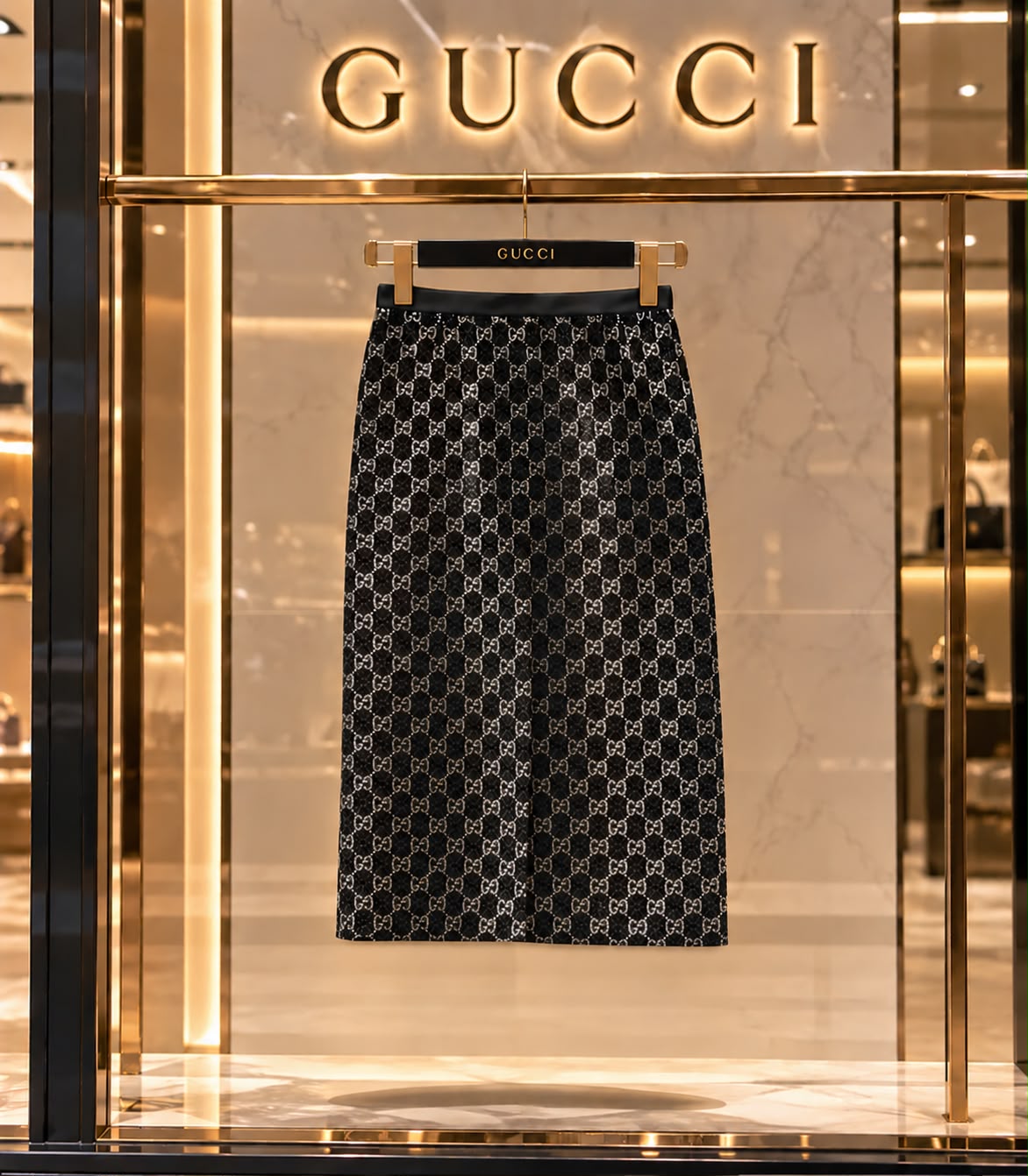 GUCCI Monogram Midi Skirt