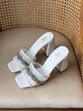 Gina Crystal-Embellished High-Heed Mules