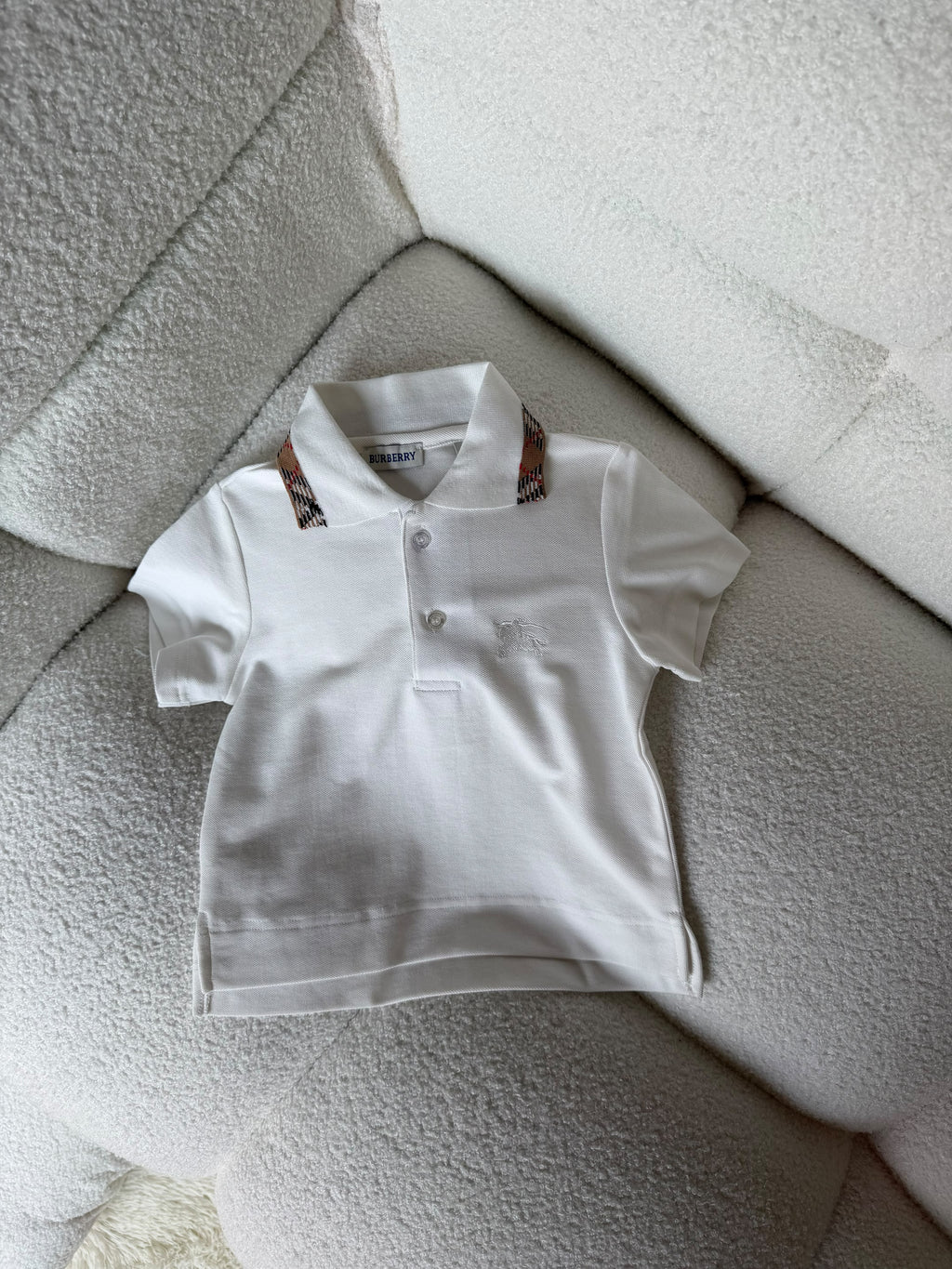 Burberry Kids Check Collar Polo Shirt