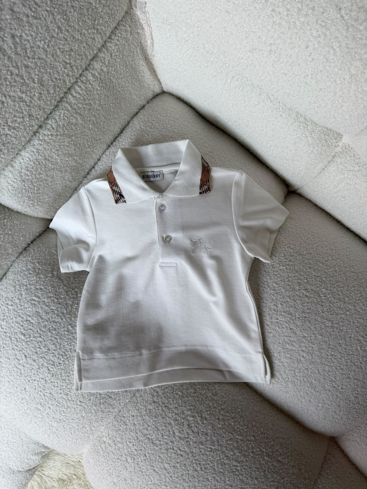 Burberry Kids Check Collar Polo Shirt
