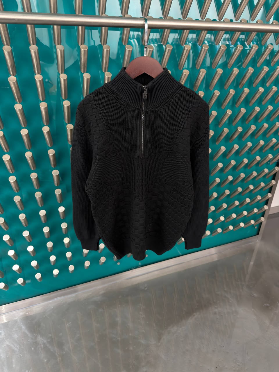 LV Textured Half-Zip Sweater
