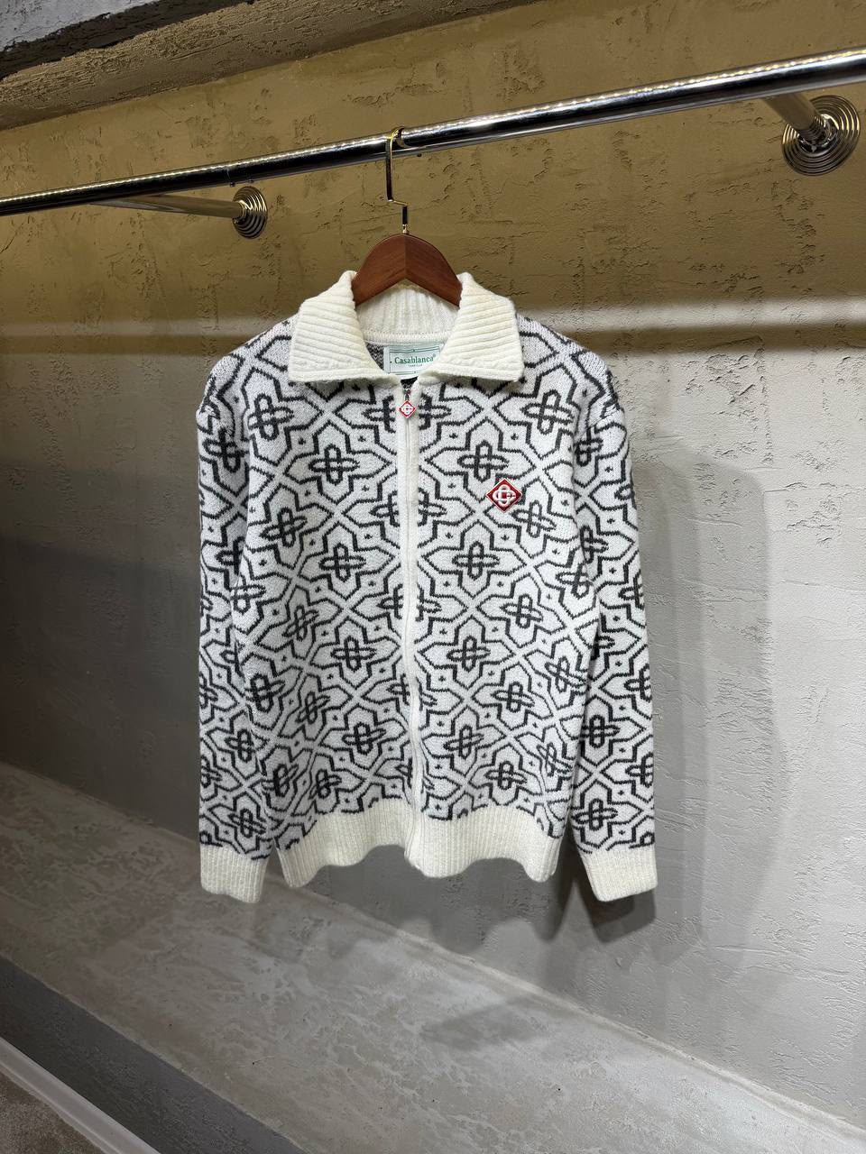 Casablanca Patterned Zip Cardigan