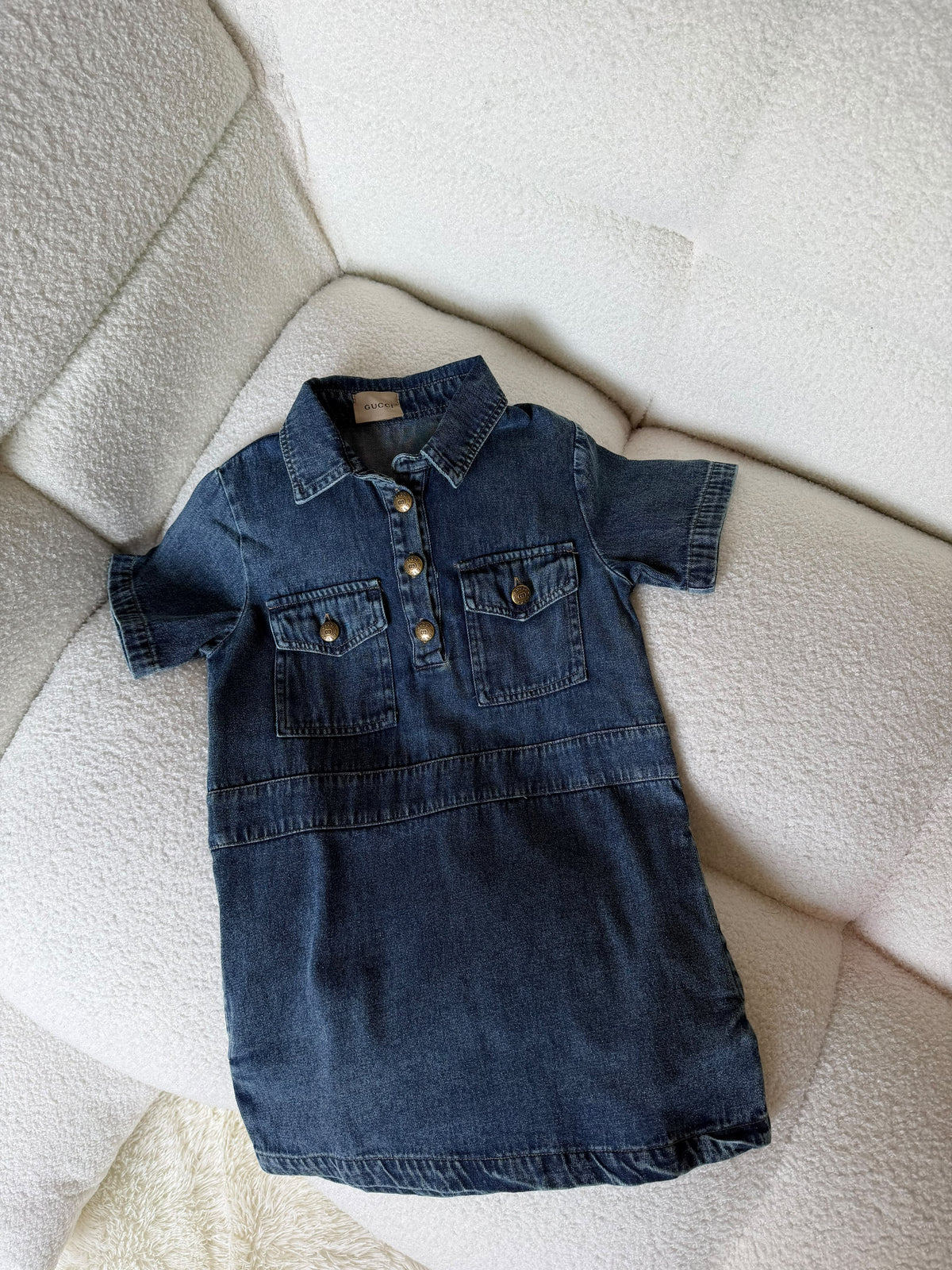 Gucci Kids Dark Denim Pocket Dress