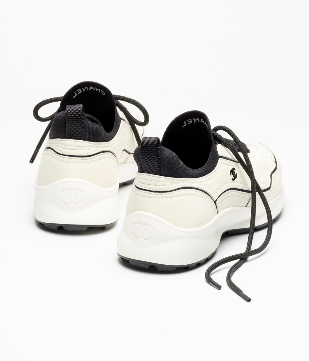 Chanel Knit and Calfskin Sneakers