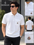 MONCLER Men Chest Pocket Zip Polo