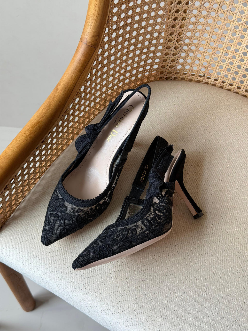 J'Adior Embroidered Mesh Slingback Pump