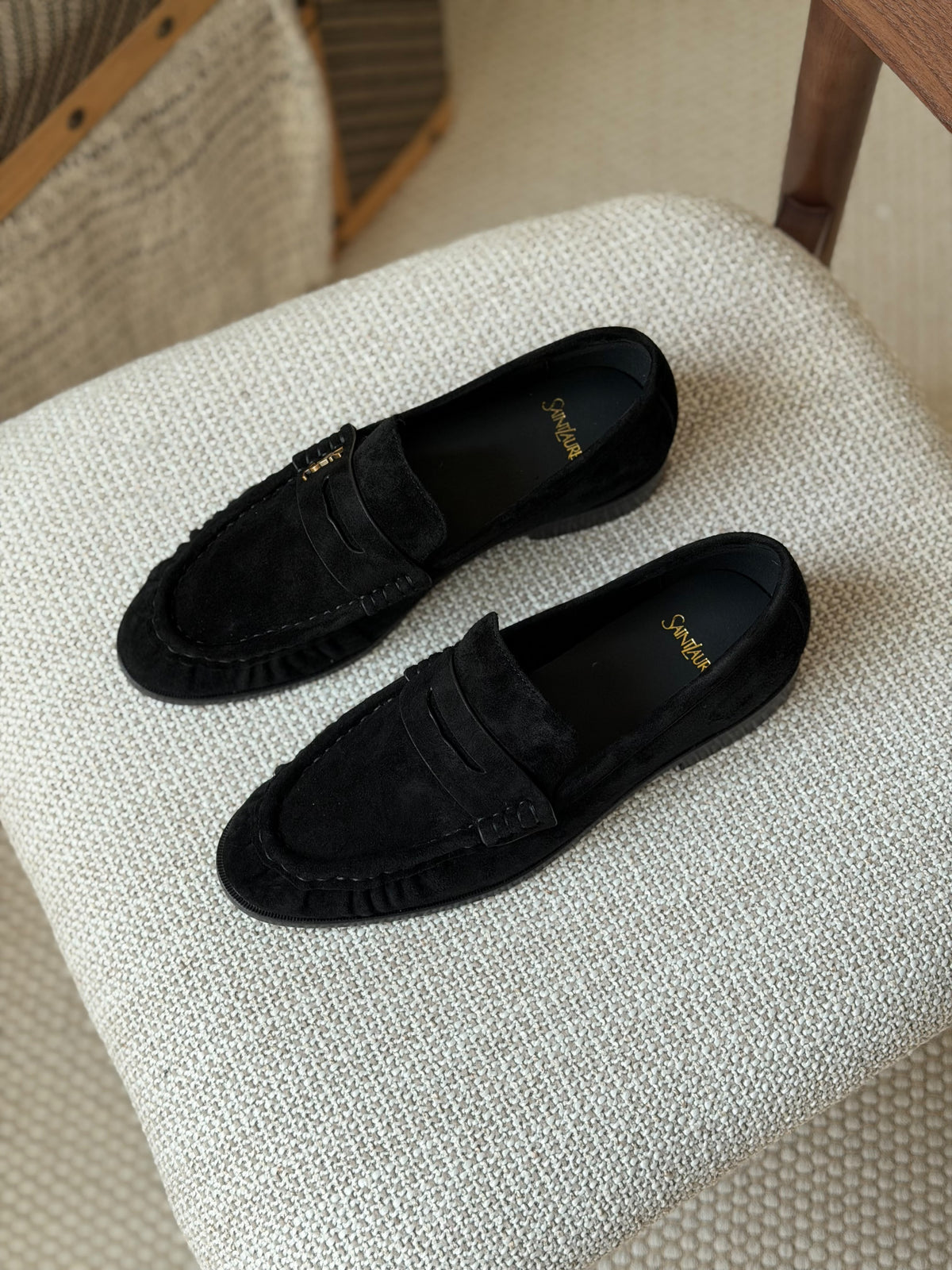 Saint Laurent Suede Penny Loafers