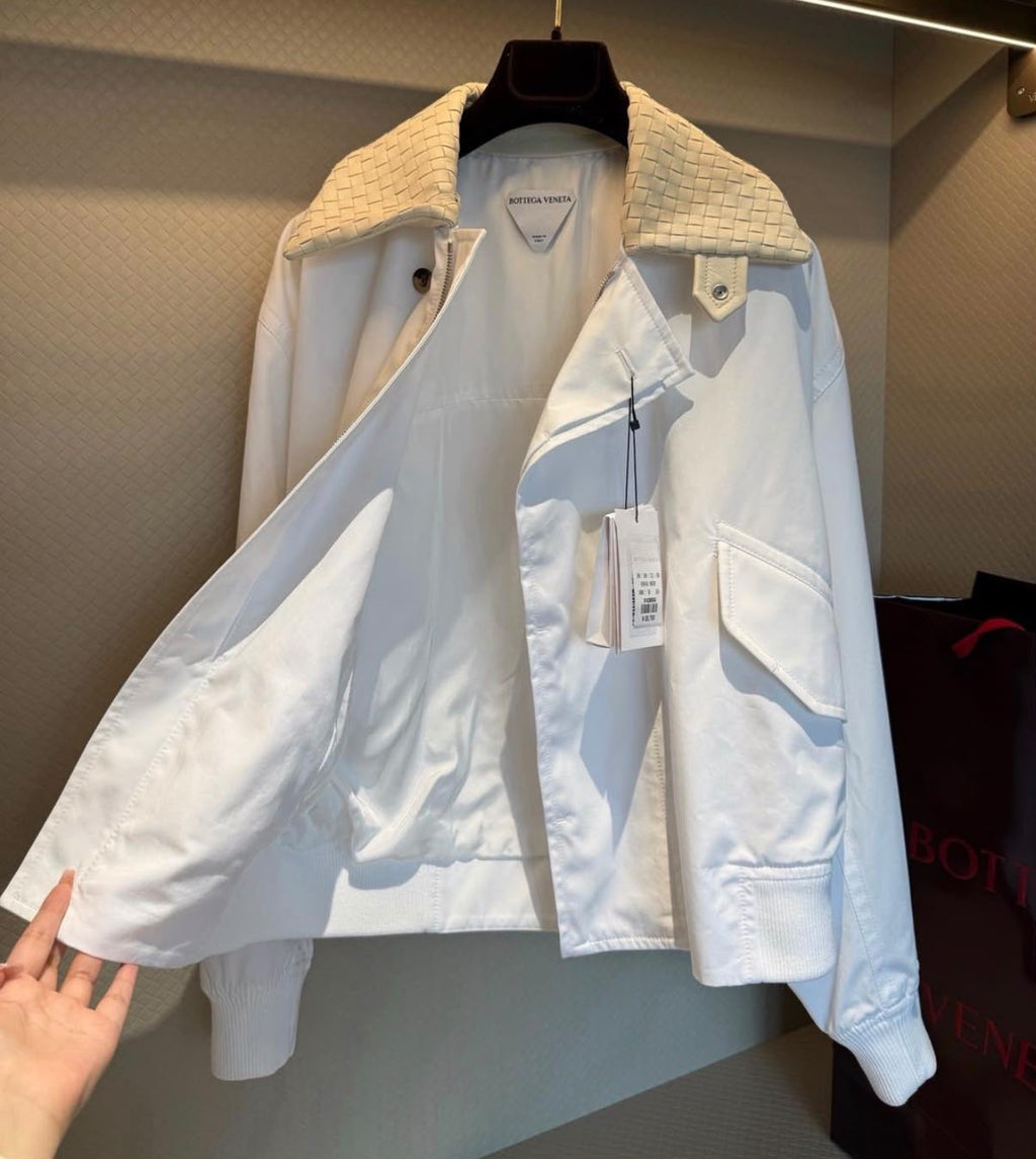 Bottega Veneta White Canvas Jacket