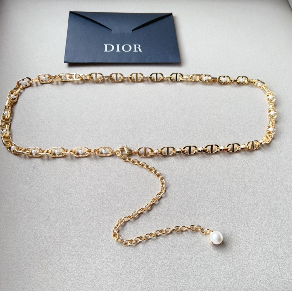 Dior CD Pearl Chain Belt