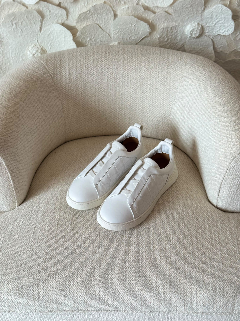 ZEGNA Triple Stitch Alligator Leather Slip-On Sneakers