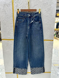 LOUIS VUITTON Monogram-Cuff Jeans