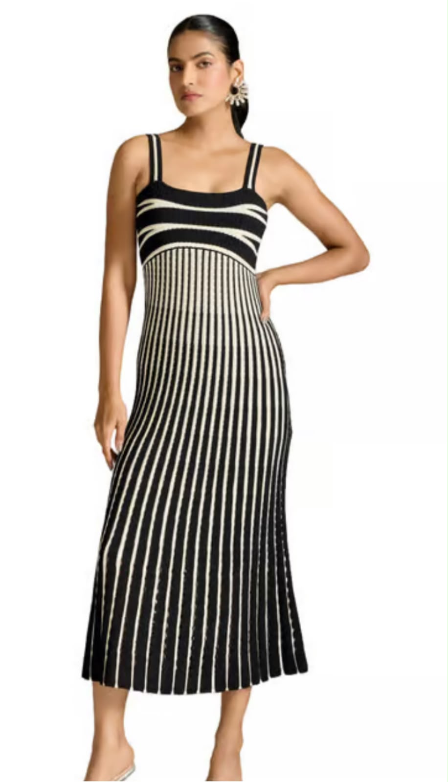 Sandro Striped Knit Maxi Dress