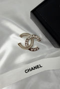 Chanel CC Chain Crystal Logo Brooch