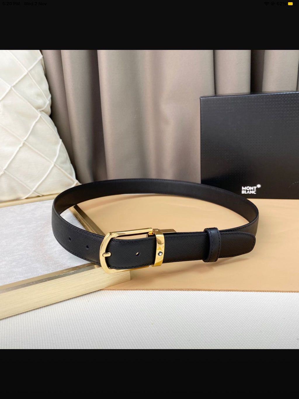 Montblanc Horseshoe Buckle Leather Belt