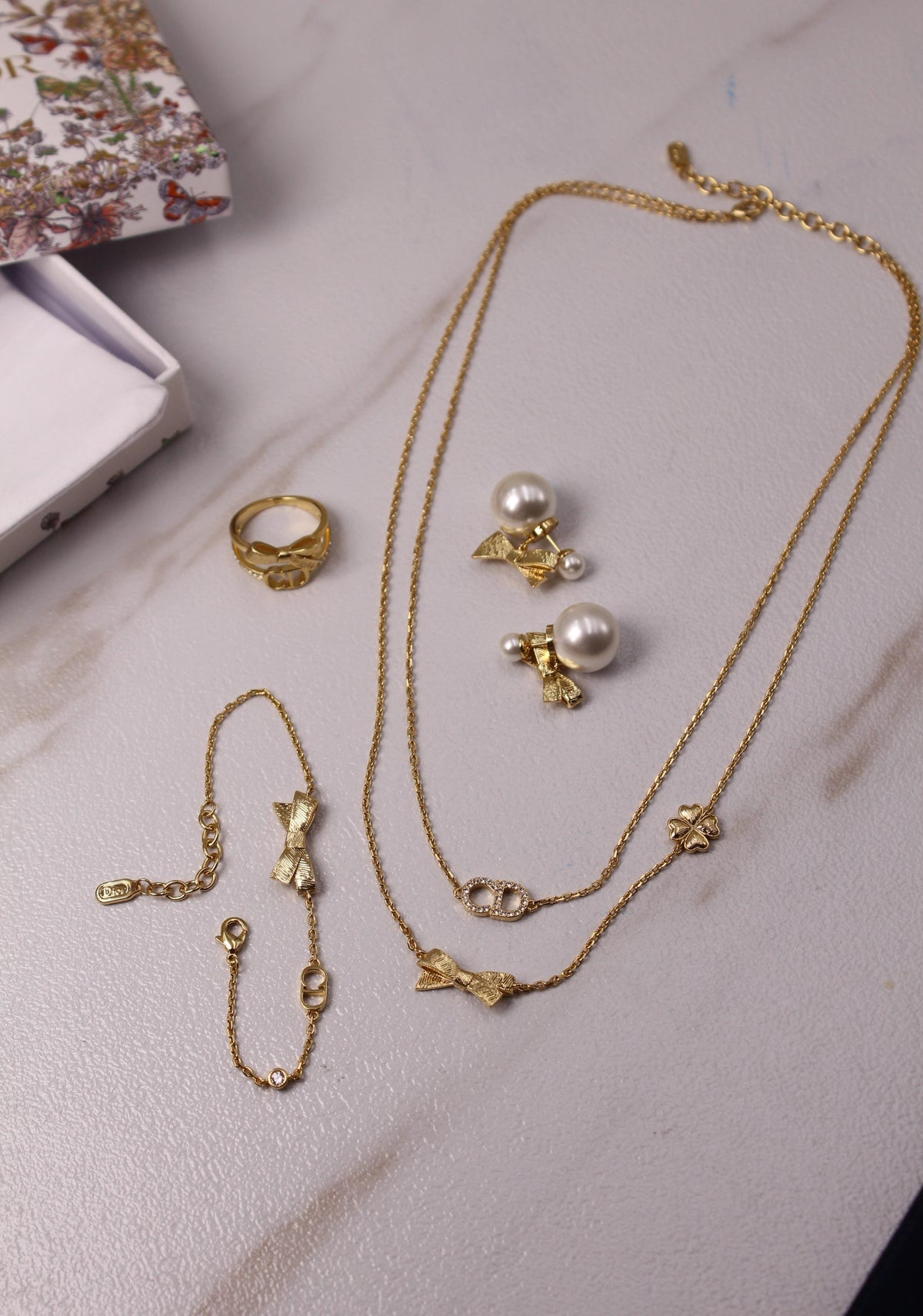 Dior CD Pearl Jewelry Set