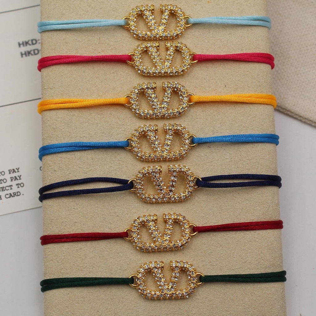 Valentino Garavani VLogo Signature Crystal Cord Bracelet