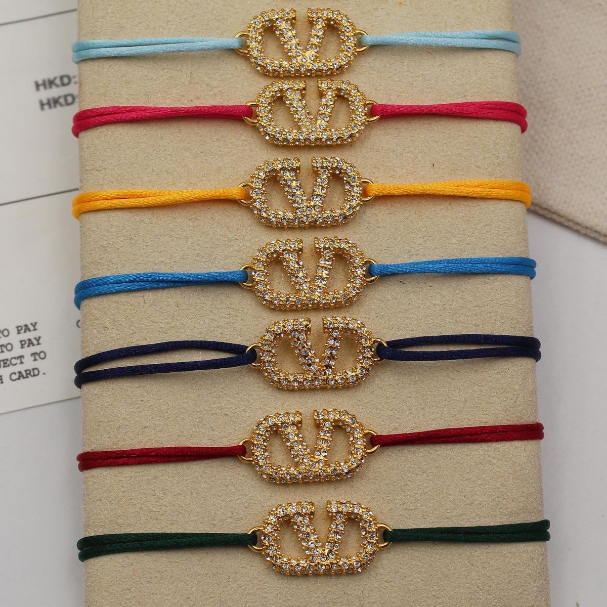Valentino Garavani VLogo Signature Crystal Cord Bracelet
