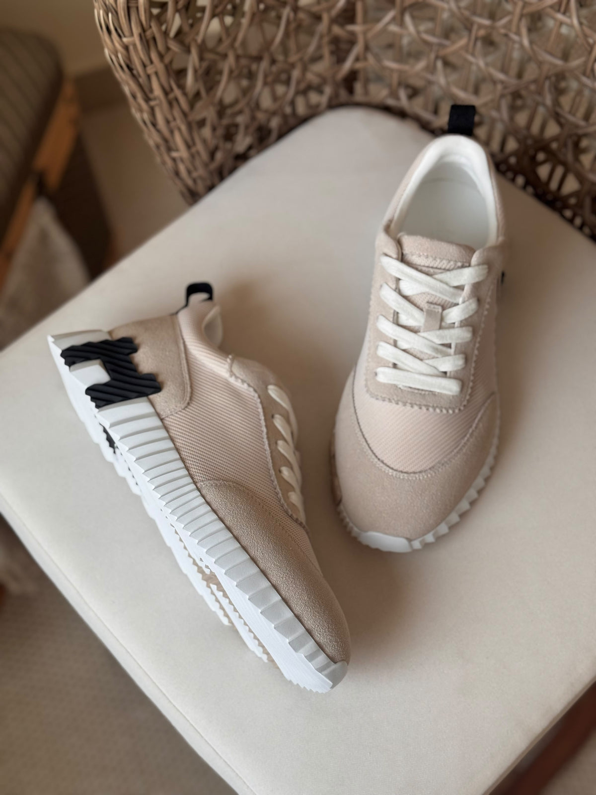 Hermès Bouncing Sneaker in Mesh and Suede Leather