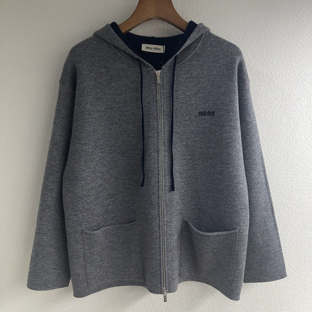 Miu Miu Cashmere / Knit Zip-Up Hoodie