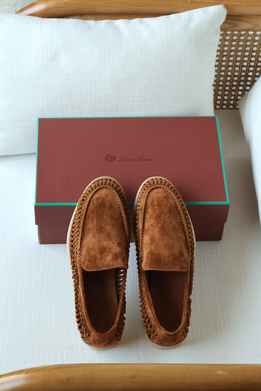 Loro Piana Woven Suede Loafers