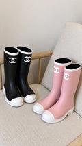Chanel Rubber Rain Boots with CC Logo