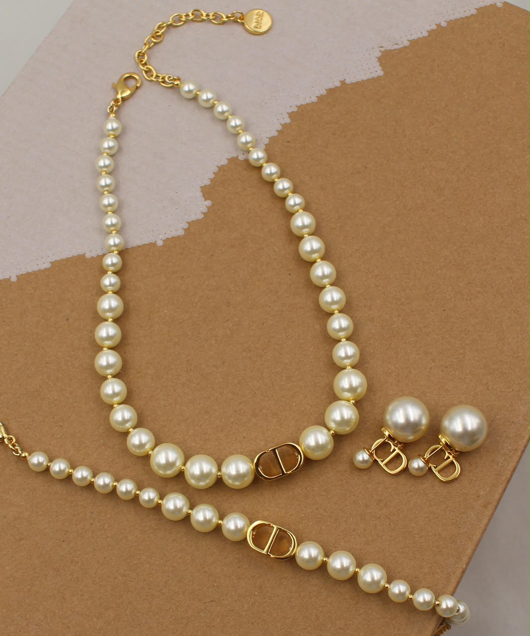 Dior CD Pearl Jewelry Set