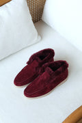 Loro Piana Suede and Shearling-Lined Winter Moccasin / Loafer
