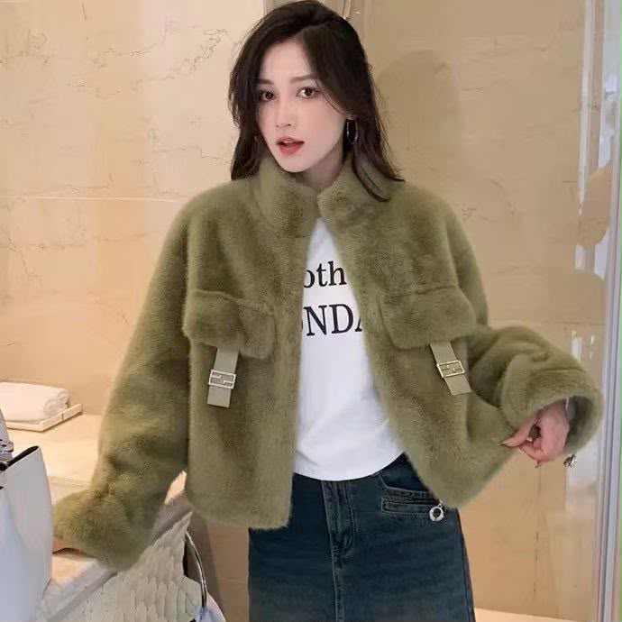 Fendi Mink / Shearling Fur Jacket with FF Buckle Flap Pockets
