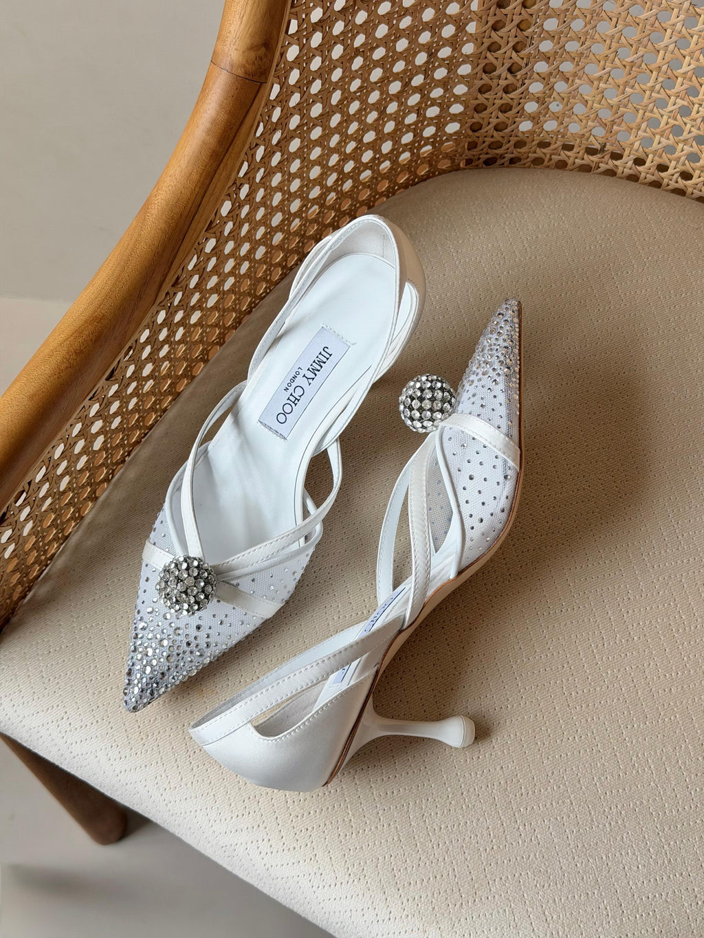 Jimmy Choo Crystal Embellished Slingback Pumps