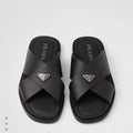 Prada Saffiano Leather Crisscross Slides