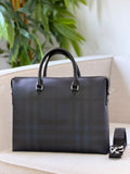Burberry Dark Check Straight Work Bag