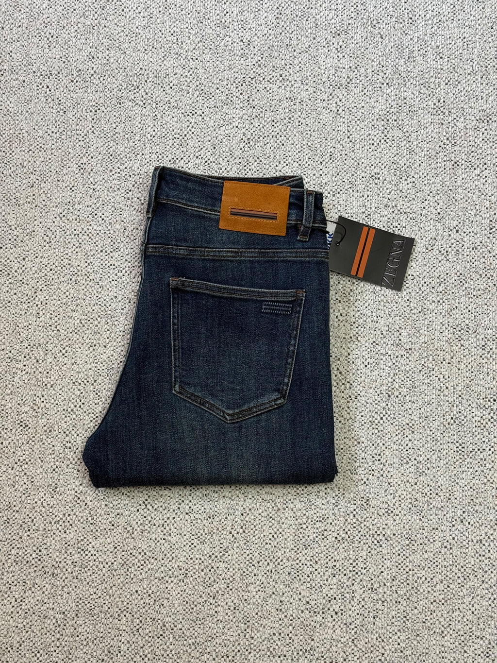 Zegna Dark Wash Five Pocket Jeans