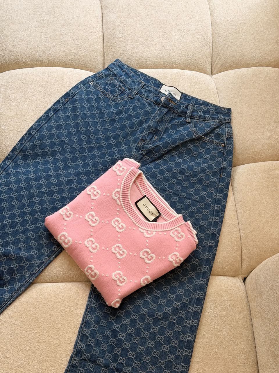 Gucci — GG Jacquard Short-Sleeve Knit Top
