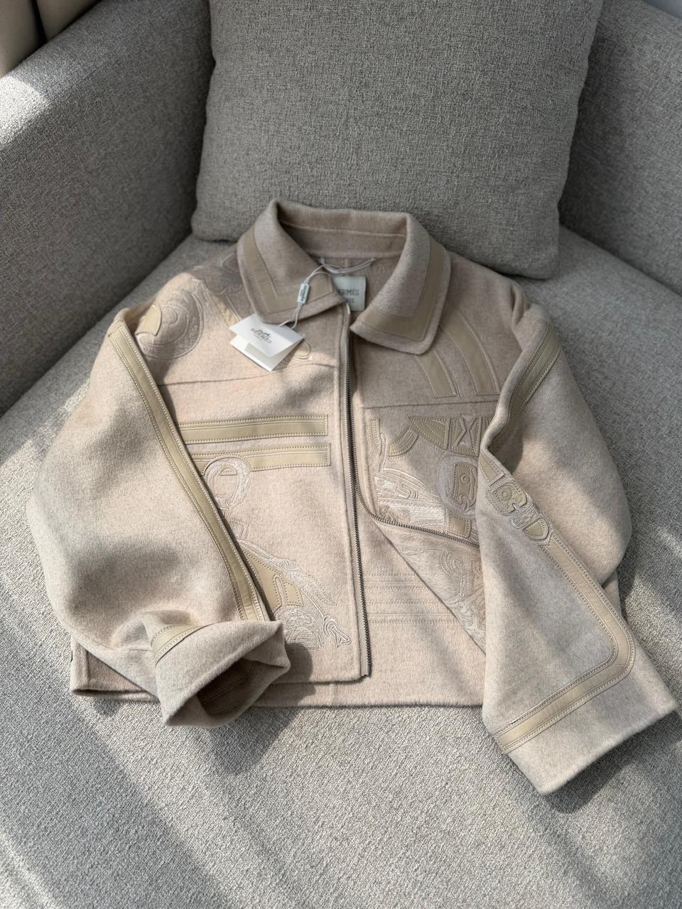 Hermès Printed Silk / Cashmere Zip Jacket (Copy)