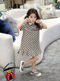 Gucci Kids GG Ruffle Hem Collar Dress