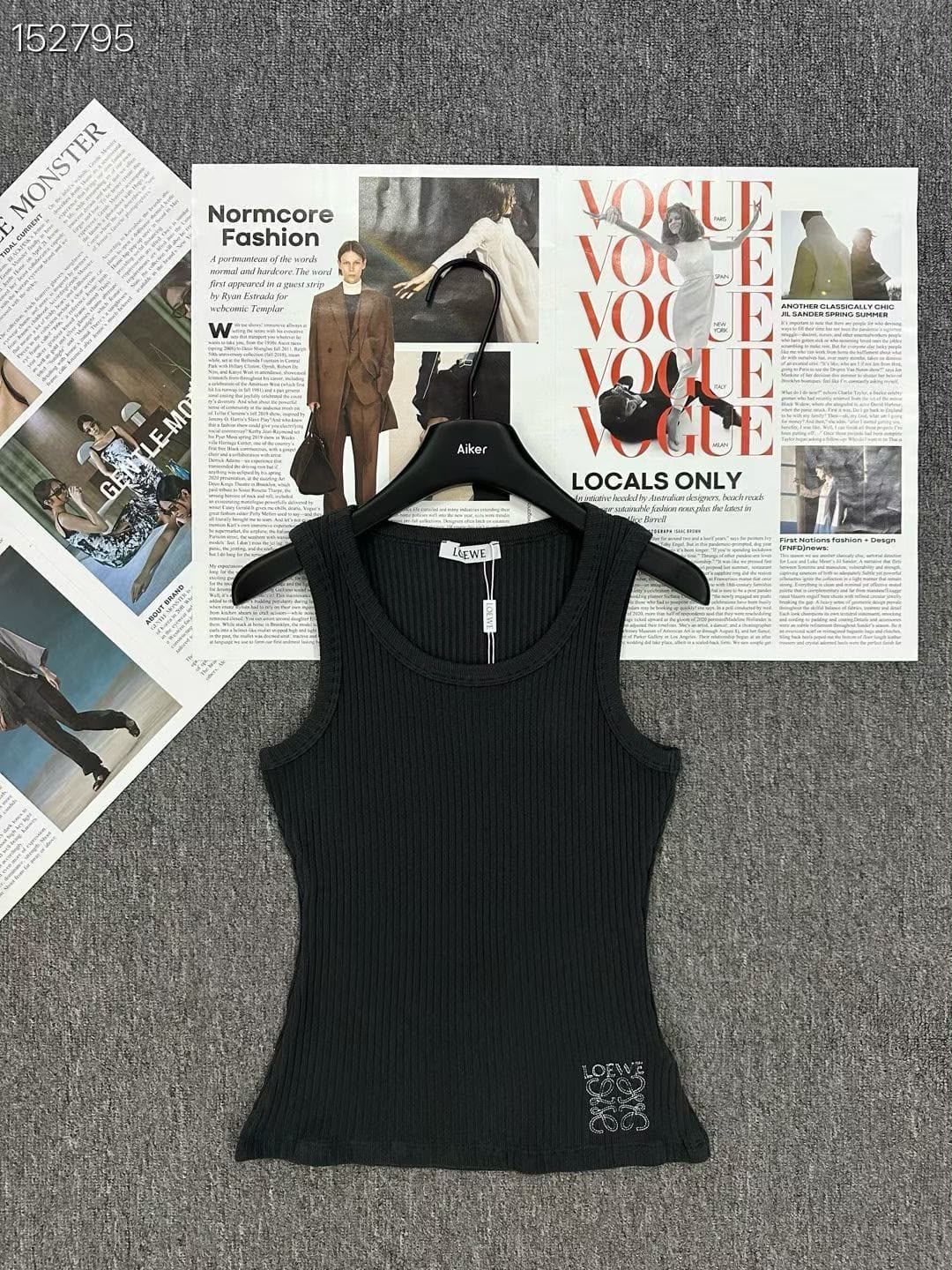 Loewe Anagram Embroidered Ribbed Tank Top