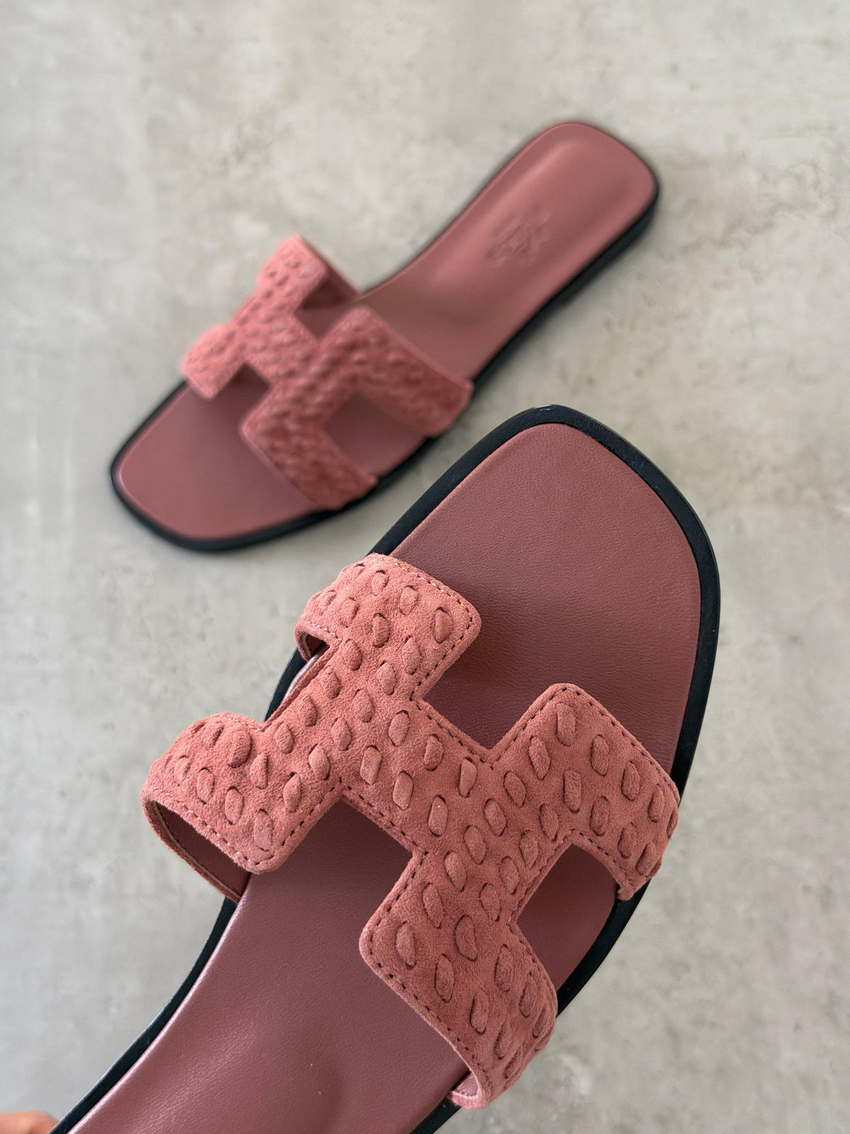 Hermès Oran Woven Leather Flat