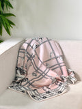 CHANEL Chain grid and charm border Square Scarf
