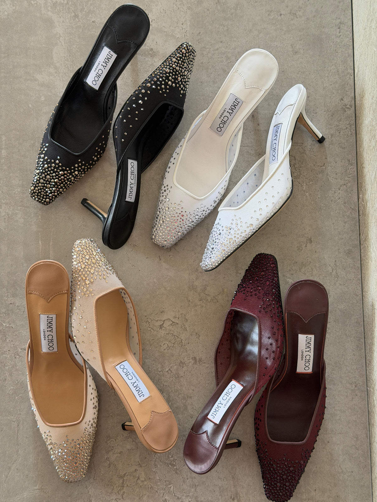Jimmy Choo Crystal Embellished Pointed-Toe Mules