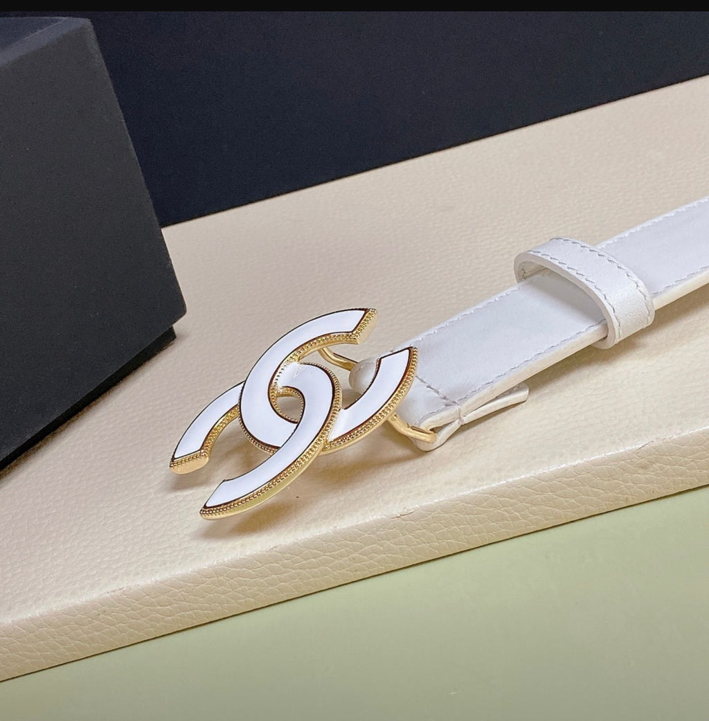 CHANEL — Quilted Calfskin CC Logo Belt