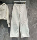Loewe Anagram Embroidered Wide-Leg Jeans