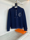 HERMES Horse Emblem Quarter Zip Hoodie