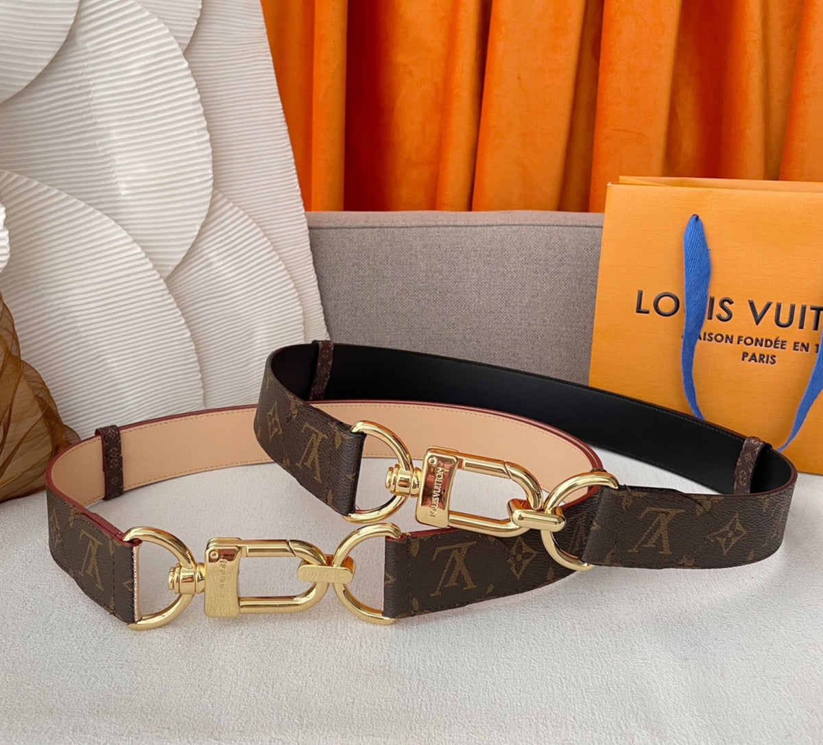 Louis Vuitton Monogram Canvas Hook Belt